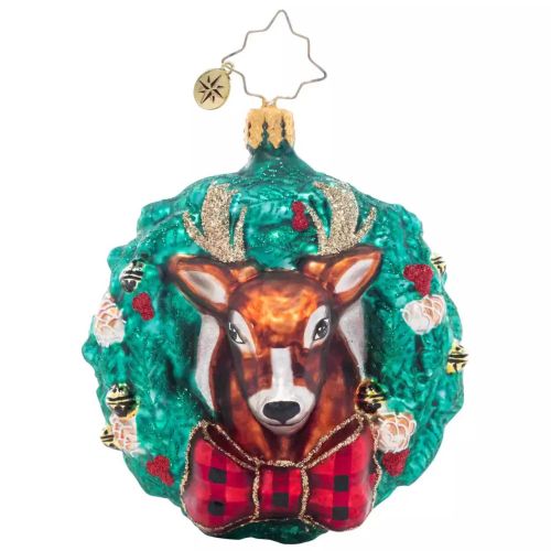 Christopher Radko Gem Ornament Rustic Reindeer Wreath 1021408-23