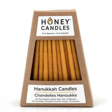 Honey Candles Hanukkah Pure Beeswax Hanukkah Candles - Natural 45 C0080