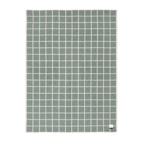 Blacksaw Heirloom Alpaca Umi Heirloom Blanket Marled Sea Glass / Ivory Grid BLK71-04