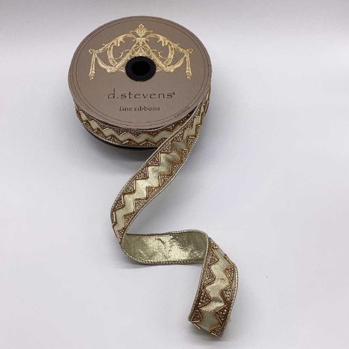 d.stevens Holiday Ribbon Gold Jewel Trimmed Ribbon 05-1630