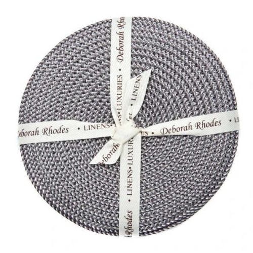 Deborah Rhodes INDO 2-TONE Coasters Set/4 Grey/Navy H17-7904-GNVY