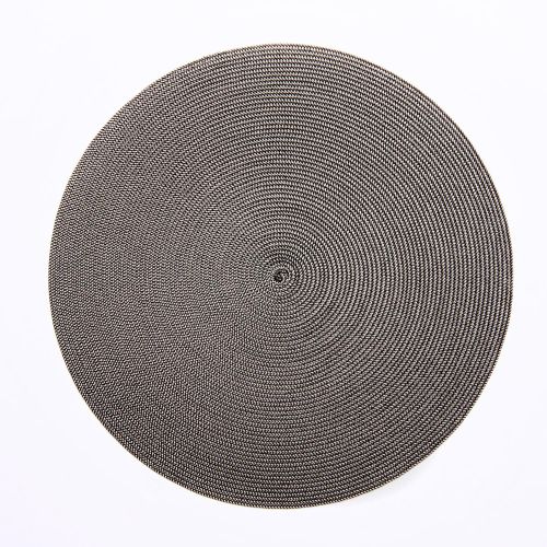 Deborah Rhodes Indo 2-Tone Round Placemat 15&quot Espresso/Sand H17-7966-ESAN