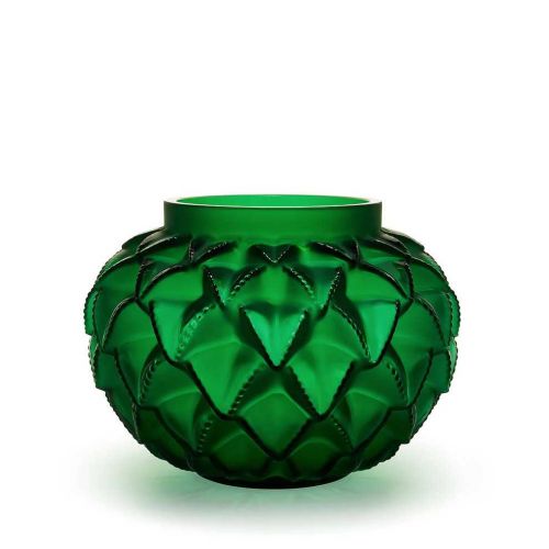 Lalique Langeudoc Languedoc Vase Green 10091200
