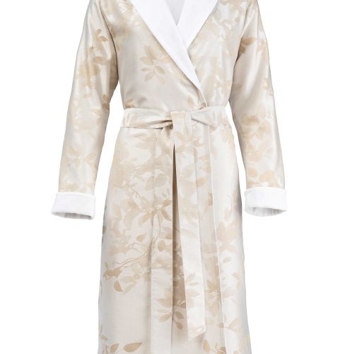 Christian Fischbacher Leaves Ivory Terry lined bathrobe M E24.207RM