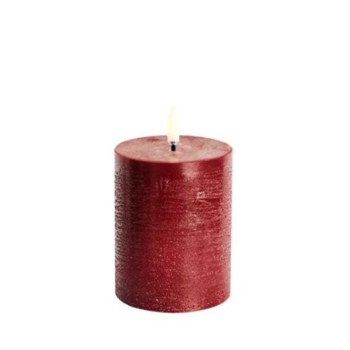 Uyuni Led Pillar Candle Rustic Carmine Red 10cm UL-PI-CR-C78010