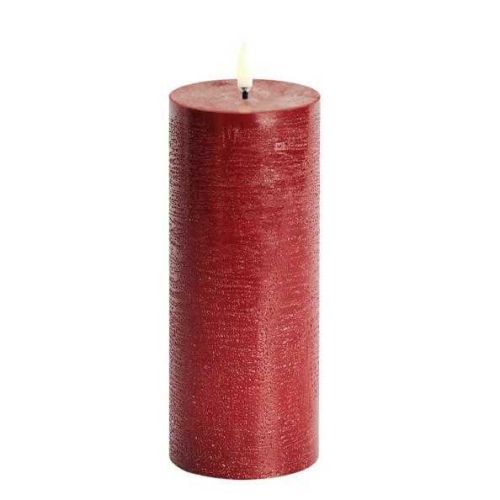 Uyuni Led Pillar Candle Rustic Carmine Red 20cm UL-PI-CR-C78020
