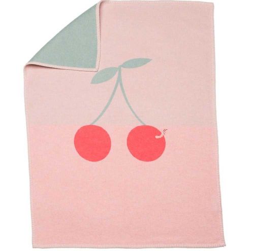 Fussenegger Lili Baby Blanket Rose Cherries With Worm/Embroidered 66491479