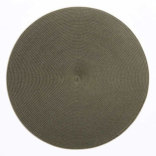 Deborah Rhodes Linen Braid Round Placemat Olive H17-7586-OLIV