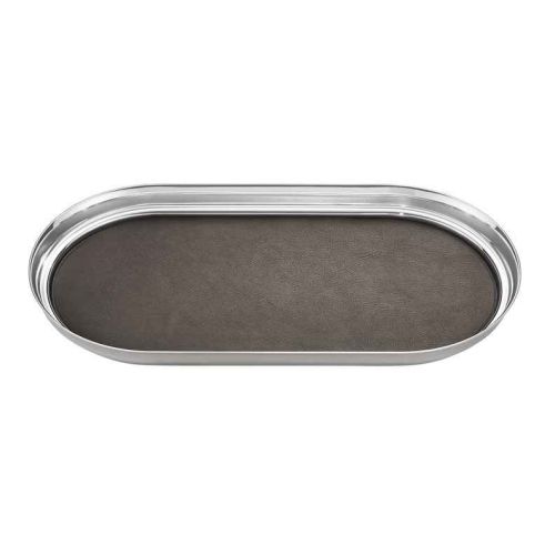 Georg Jensen Manhattan Tray With Leather Insert 13x7in 3586081