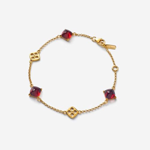 Baccarat MEDICIS CHAIN BRACELET VERMEIL RED CRYSTAL MIRROR 2813262