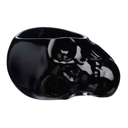 Nude Glass Memento Mori Skull Bowl L Black 28416-1075713