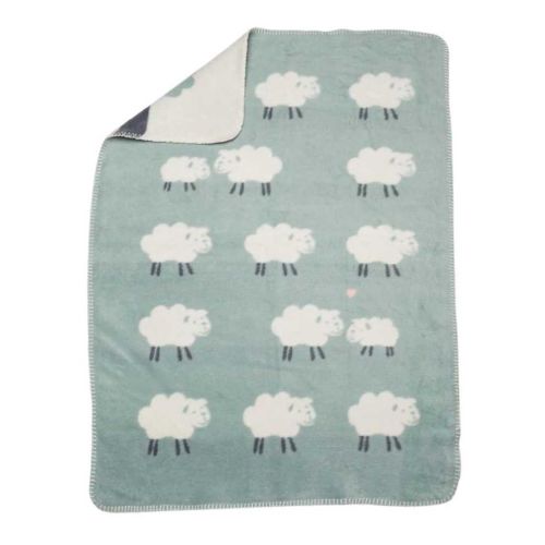 Fussenegger Mila Baby Blanket Light Green Sheep Allover 01935170