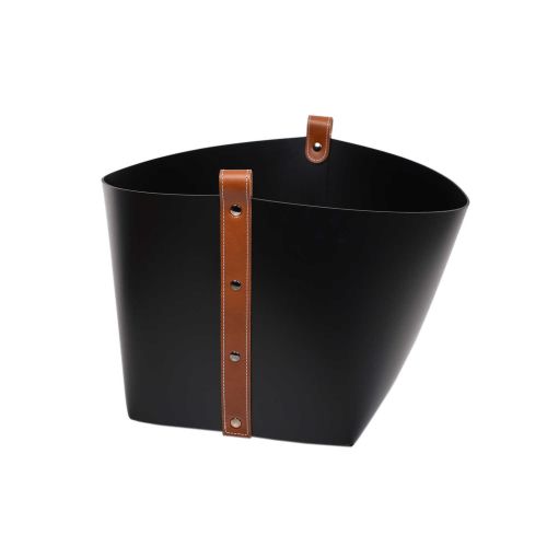 Pinetti Ovo Small Basket Black With Tan Straps 40x40x29cm 70.0180.082.001