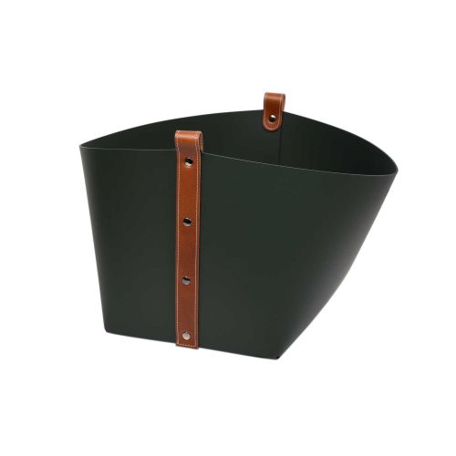 Pinetti Ovo Small Basket Hunter Green With Tan Straps 40x40x29cm 70.0180.082.017