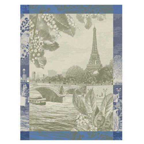 Le Jacquard Francais Paris Sur Seine - Green Tea Towel 24&quot X 31&quot 30962