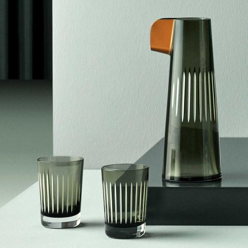 Nude Glass Parrot Gift Set Carafe + Tumbler (pair) Smoke & White Line 1108093