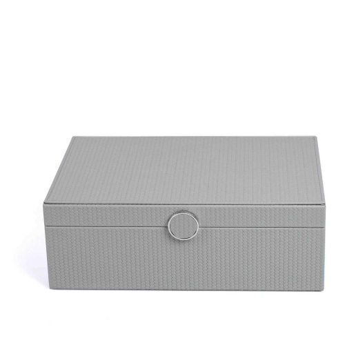 Pinetti Prestige Medium Jewellery Box w/chrome - Firenze Light Grey 00.1397.061.083