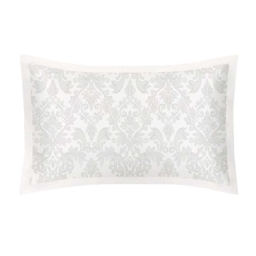 Mayfair Silk Damask With Ivory Border Queen Damask Pure Silk Oxford Pillowcase M-PILW-S25-OXF-QNU-DSK-IVB