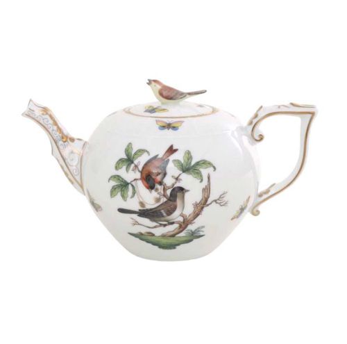 Herend Rothschild Bird Teapot, Bird Knob 1.25L 00604005RO