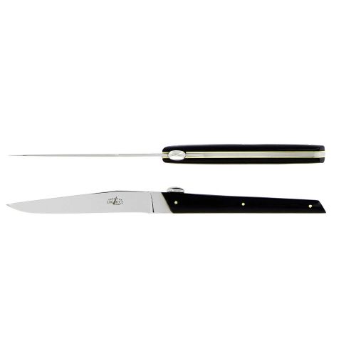 Forge Laguiole Table Knives JY'S Black Acrylic Set of 2 T2 JYS NOI