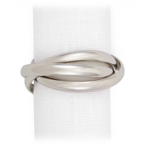 L'Objet Three-Ring Napkin Jewels Platinum Set/4 NJ1000
