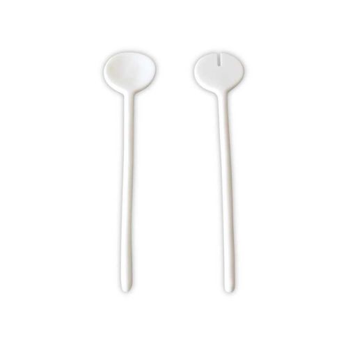 Tina Frey Utensils Round Salad Servers White U-05AB-WHT
