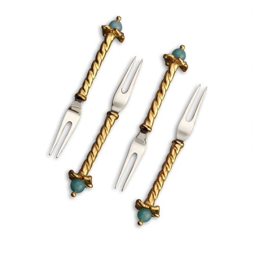 L'Objet Venise Cocktail Two-Prong Picks (Set Of 4) CU39