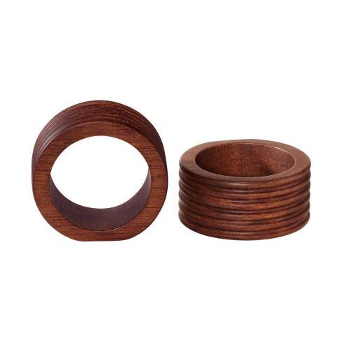 Asa Selection Wood                      Set Of 2 Napkin Rings, Round, Rilled 93772970