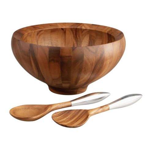 Nambe Yaro Yaro - Salad Bowl W/Servers 3 Pc 5001