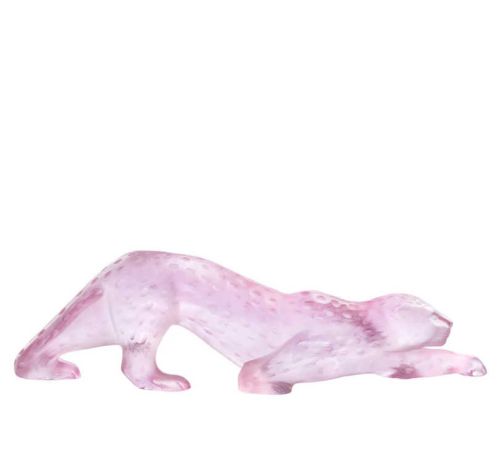 Lalique Zeila Panther Large Sculpture Pink Luster 10801900